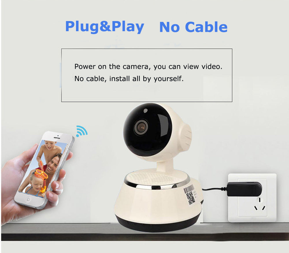 Wireless IP Camera WIFI 720P Home Security Cam Micro SD Slot Support Microphone &amp; P2P Free APP ABS Plastic