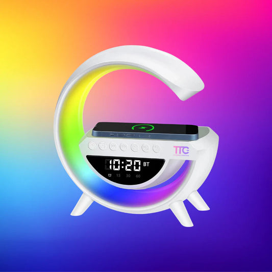 G Shaped RGB Light Table Lamp With Wireless Charger
