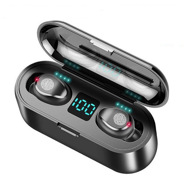 F9 Bluetooth Headset F9-5LED Digital Display Touch Wireless 5.0 TWS High-power Headset