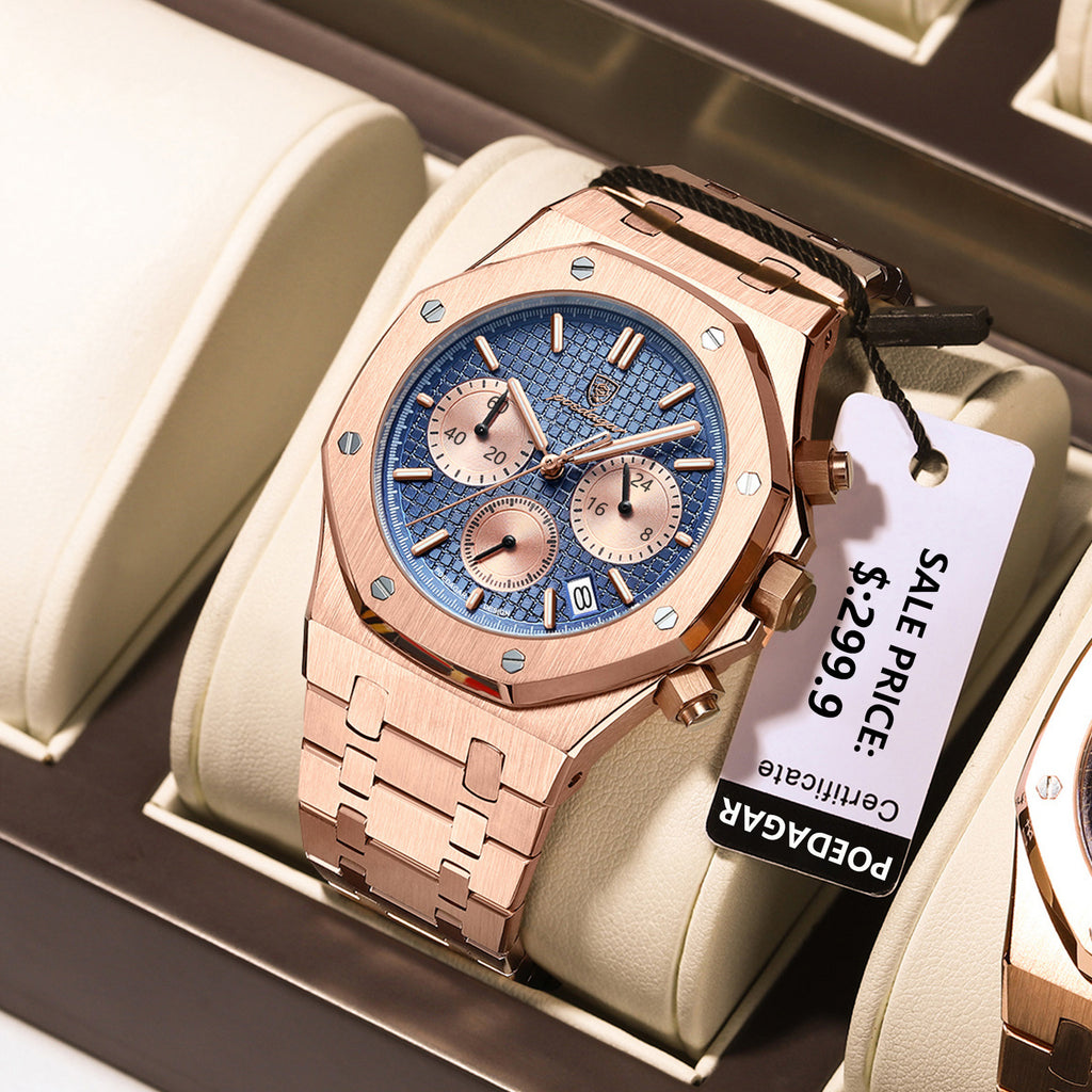 Swiss Brand New Multifunctional Quartz Men&#039;s Watch Trendy Model Live Broadcast Foreign Trade Hot Model Dropshipping