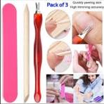 3 PCs Nail Cuticle Remover Tool kit for Nails Cleaning Tools Nail Art